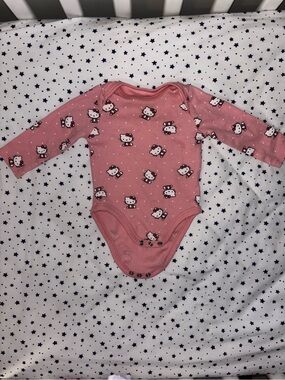 Hello Kitty Pink Long-Sleeve Infant One-Piece Bodysuit